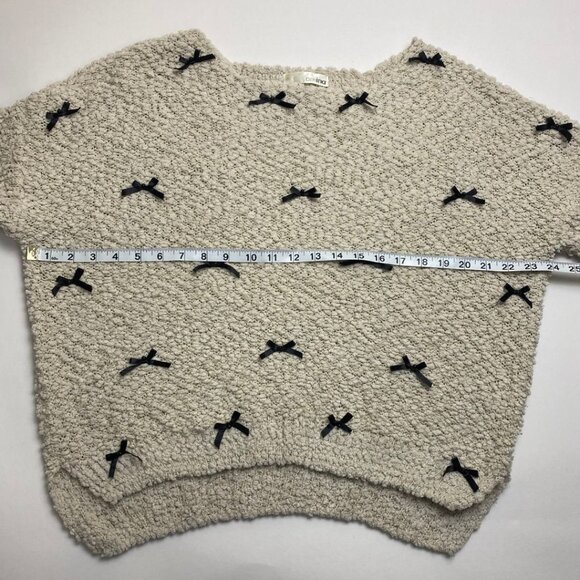 ANIINA Chunky Metallic Bow Sweater Size M/L - Picture 8 of 10